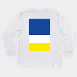 Everton Blue White Yellow Tricolour Design Kids Long Sleeve T-Shirt